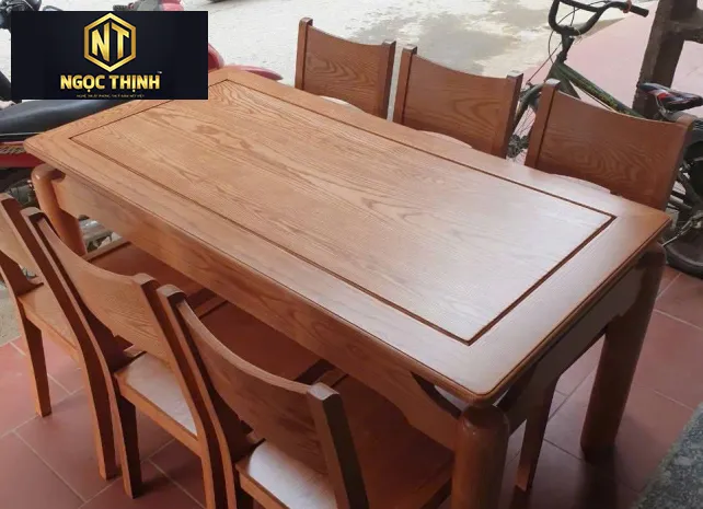 BỘ BÀN ĂN GỖ NGỌC THỊNH ĐƠN GIẢN GIÁ BÌNH DÂN
